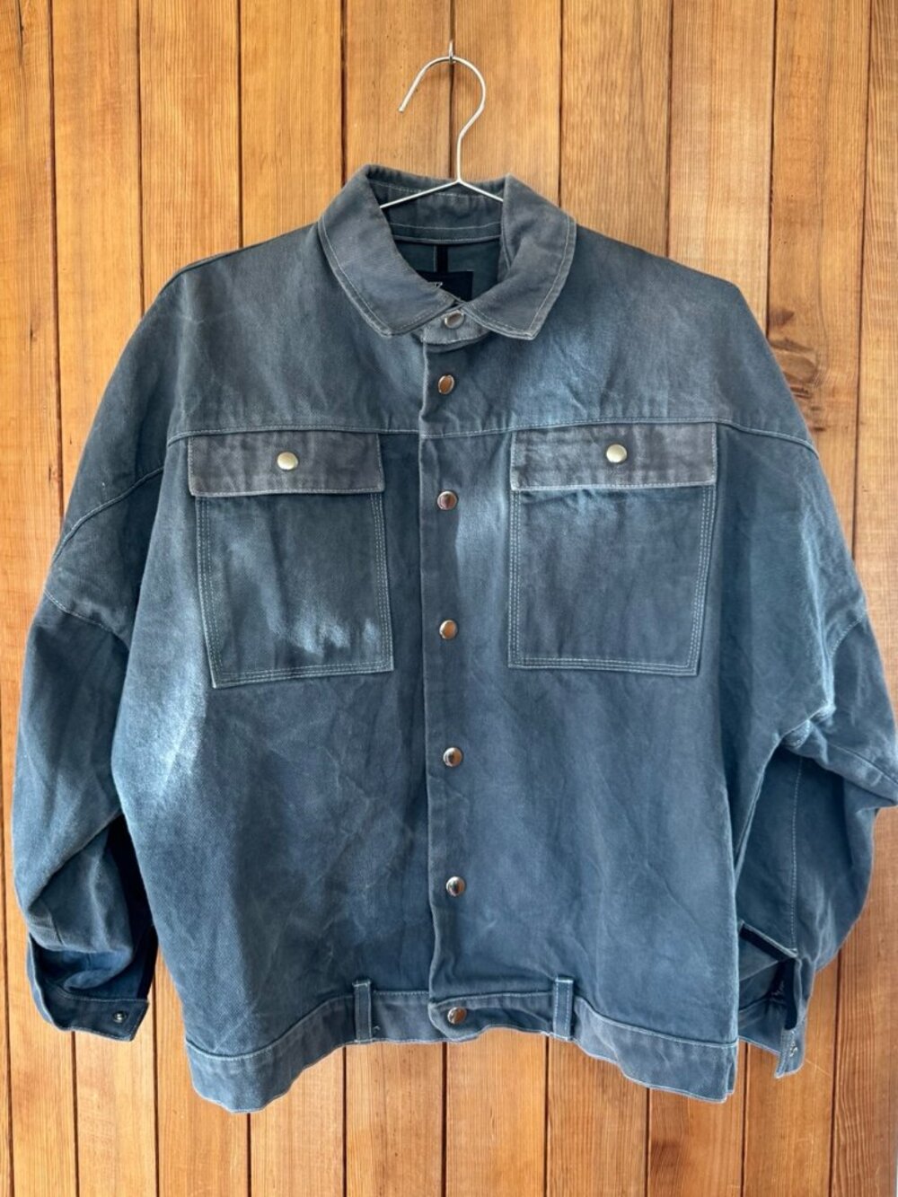 Carla Fernández Oversized Washed Denim Workwear Jacket Size 2